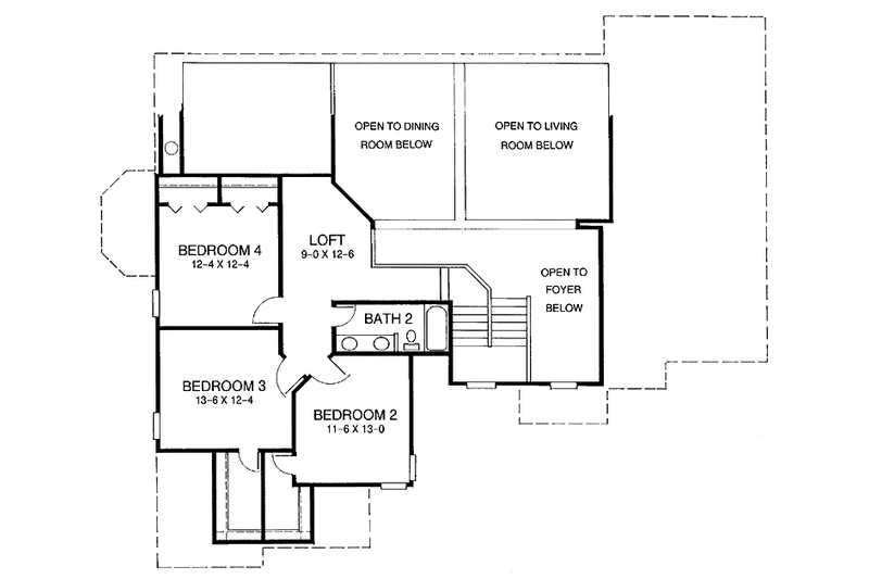 Home Plan - Floor Plan - Upper Floor for Traditional House Plan #952-20 - 4 bed, 2.5 bath