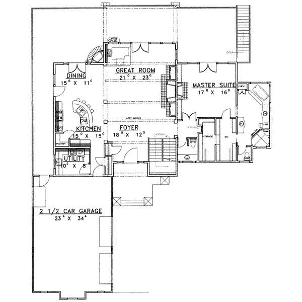 Dream House Plan - Craftsman Floor Plan - Main Floor Plan #117-383