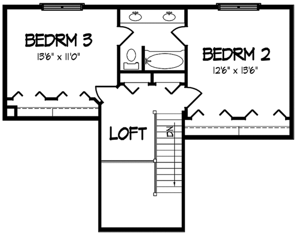 Architectural House Design - Country Floor Plan - Upper Floor Plan #320-1456