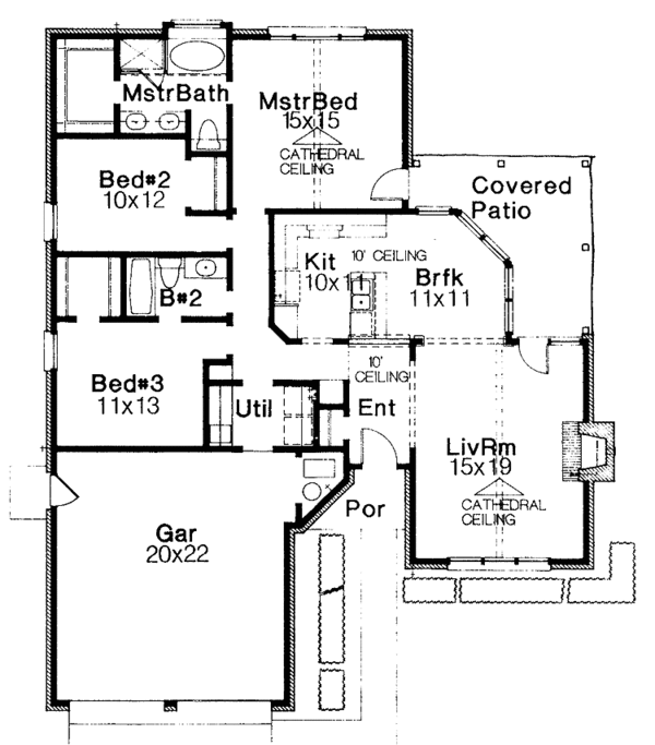 Dream House Plan - Ranch Floor Plan - Main Floor Plan #310-1220