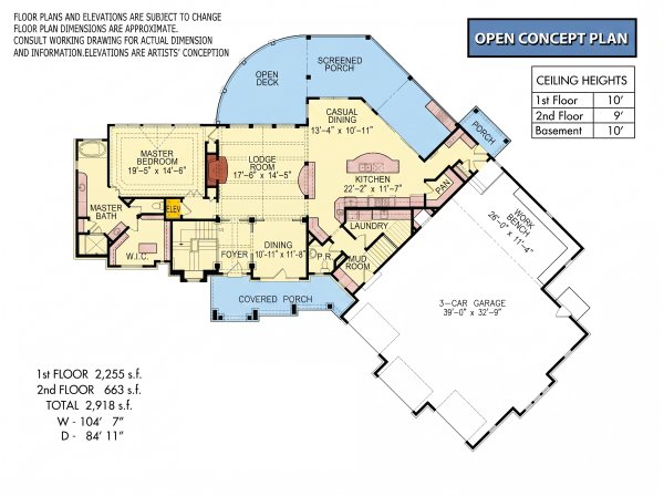 House Design - Floor Plan - Main Floor for Craftsman House Plan #54-700 - 3 bed, 2 bath