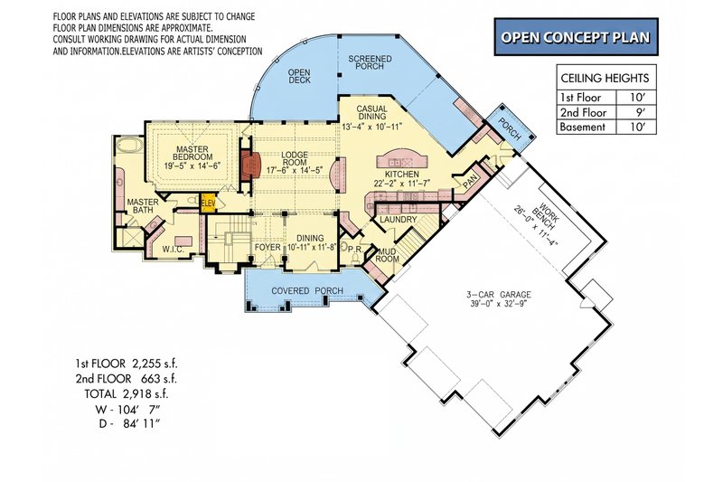 House Design - Floor Plan - Main Floor for Craftsman House Plan #54-700 - 3 bed, 2 bath