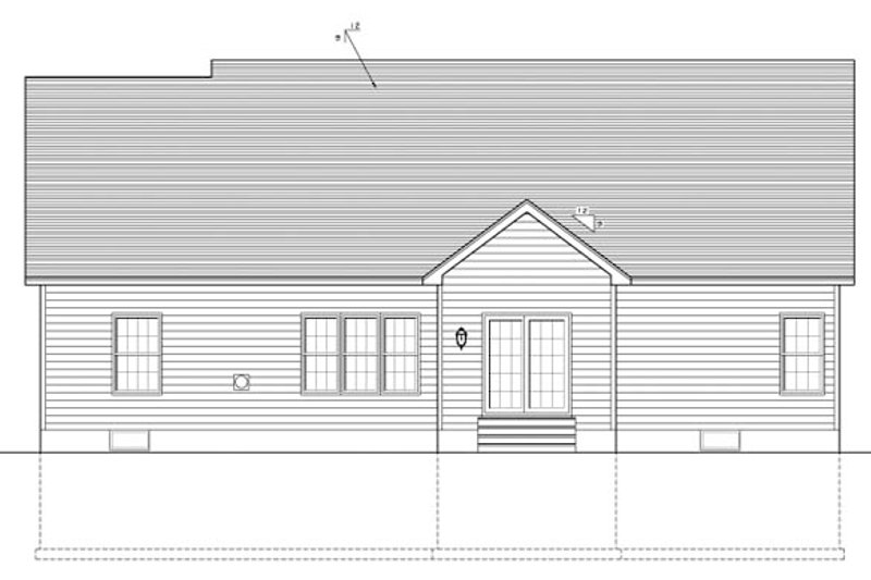 Home Plan - Exterior - Rear Elevation for Ranch House Plan #1010-72 - 3 bed, 2 bath