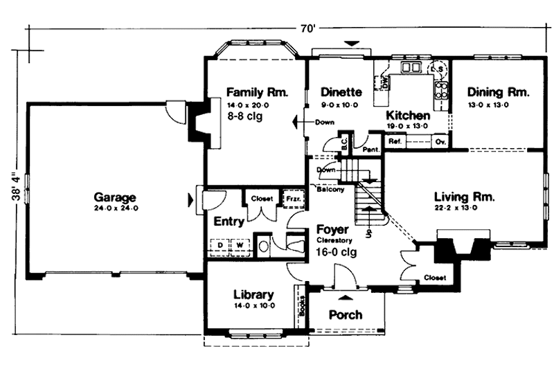 Home Plan - Floor Plan - Main Floor for European House Plan #1001-5 - 4 bed, 2.5 bath
