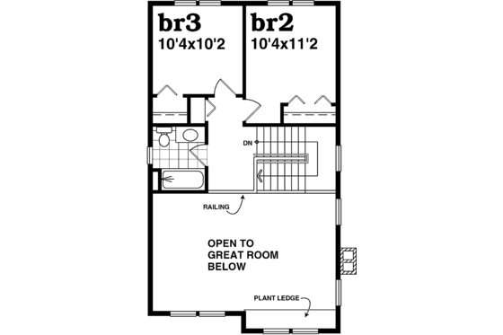 Floor Plan - Upper Floor for Victorian House Plan #47-1021 - 3 bed, 2.5 bath