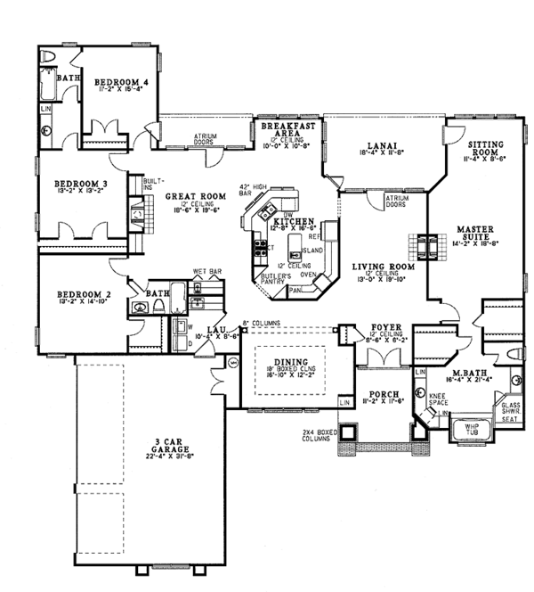 House Plan Design - Mediterranean Floor Plan - Main Floor Plan #17-2740