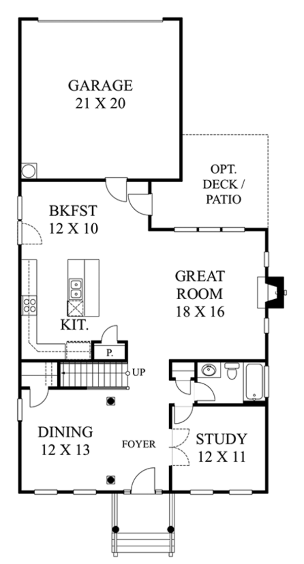 House Plan Design - Colonial Floor Plan - Main Floor Plan #1053-73