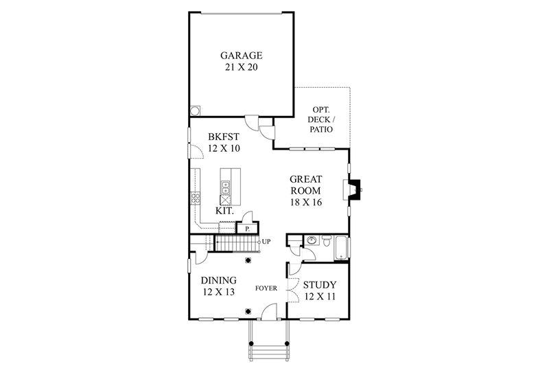 Home Plan - Floor Plan - Main Floor for Colonial House Plan #1053-73 - 4 bed, 3 bath