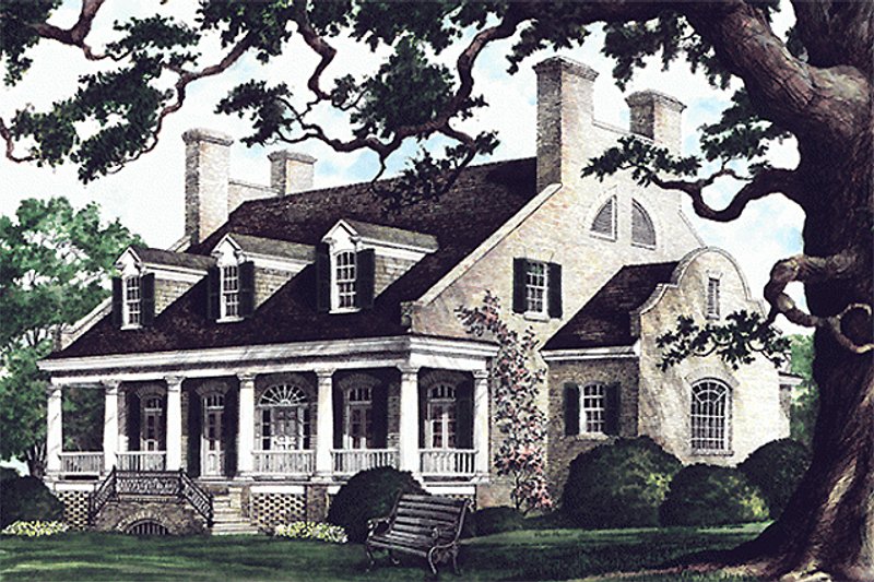 Dream House Plan - Exterior - Front Elevation 1 for Country House Plan #137-233 - 4 bed, 4 bath