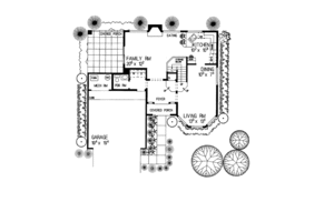 Floor Plan - Main Floor for Mediterranean House Plan #72-913 - 3 bed, 2.5 bath