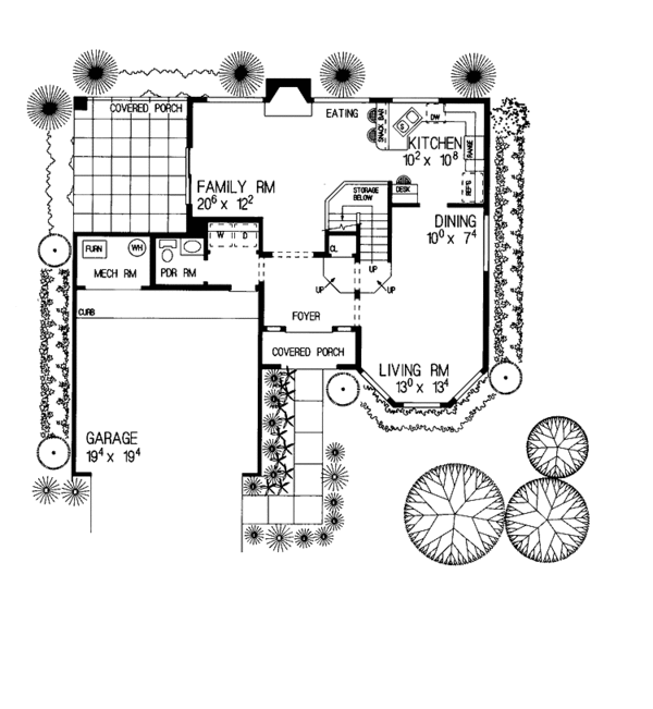 House Plan Design - Mediterranean Floor Plan - Main Floor Plan #72-913