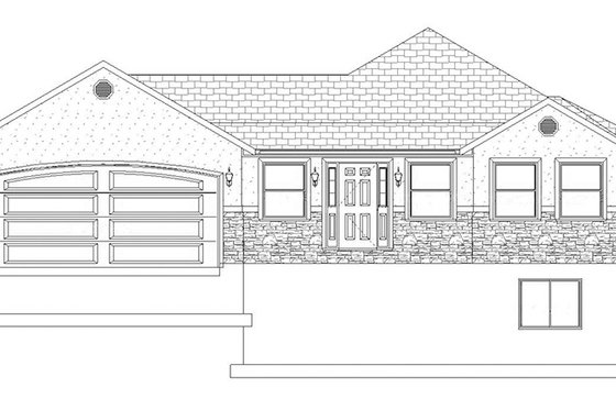 Exterior - Front Elevation 4 for Ranch House Plan #1060-22 - 5 bed, 3 bath