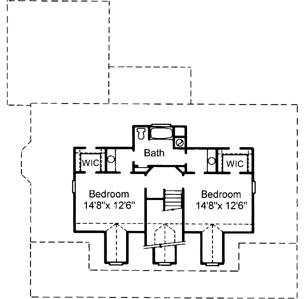 House Design - Country Floor Plan - Upper Floor Plan #37-120