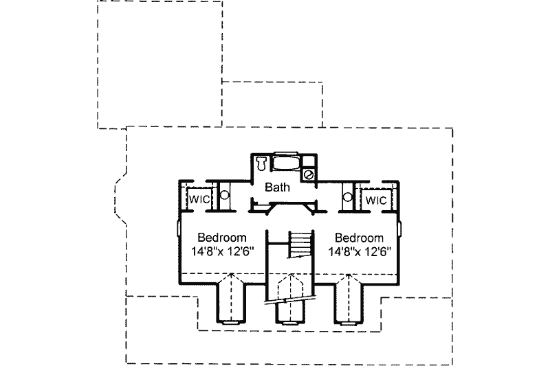 House Blueprint - Floor Plan - Upper Floor for Country House Plan #37-120 - 4 bed, 3 bath