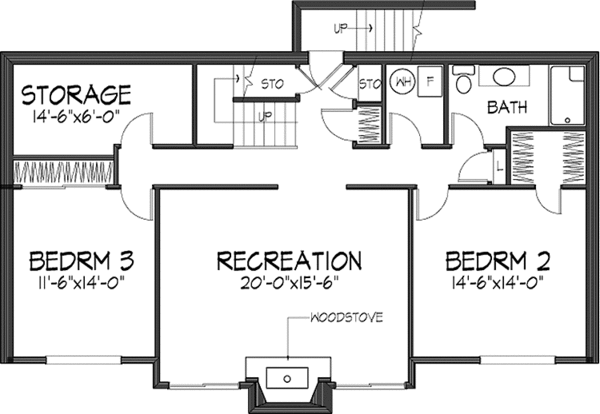 Home Plan - Contemporary Floor Plan - Lower Floor Plan #320-1016