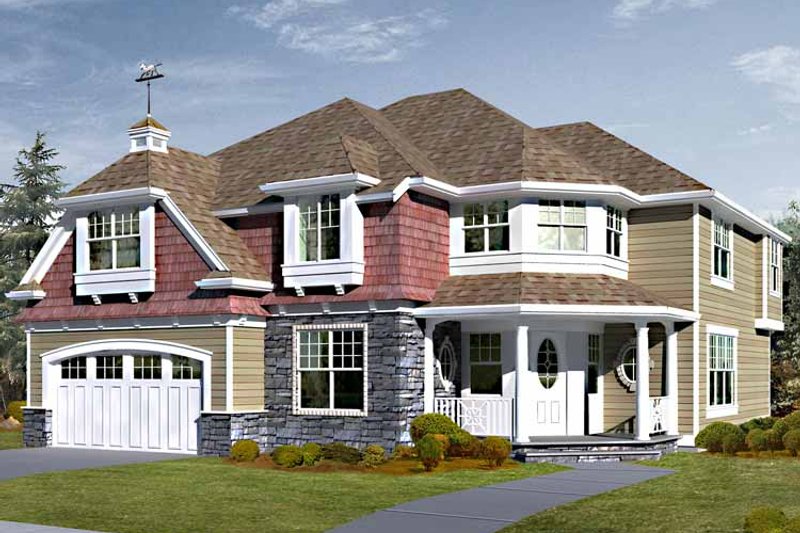 Home Plan - Exterior - Front Elevation 3 for Country House Plan #132-456 - 4 bed, 2.5 bath