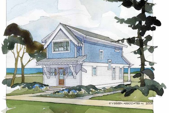 Exterior - Rear Elevation for Craftsman House Plan #928-174 - 2 bed, 1.5 bath