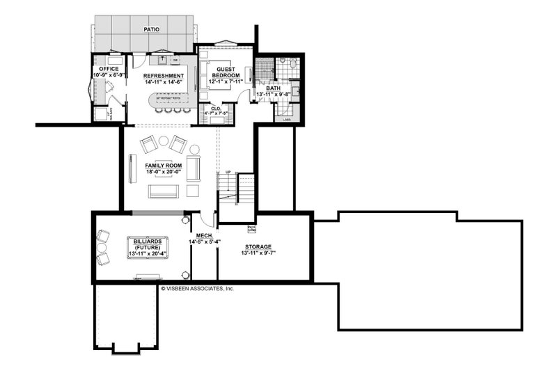Home Plan - Floor Plan - Lower Floor for Farmhouse House Plan #928-371 - 5 bed, 4.5 bath
