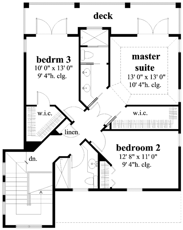 Architectural House Design - Mediterranean Floor Plan - Upper Floor Plan #930-167