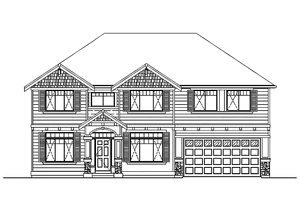 Exterior - Front Elevation 3 for Craftsman House Plan #951-1 - 4 bed, 2.5 bath