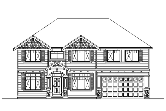 Exterior - Front Elevation 3 for Craftsman House Plan #951-1 - 4 bed, 2.5 bath