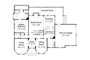 Floor Plan - Main Floor for European House Plan #429-31 - 3 bed, 3.5 bath