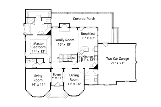 Floor Plan - Main Floor for European House Plan #429-31 - 3 bed, 3.5 bath