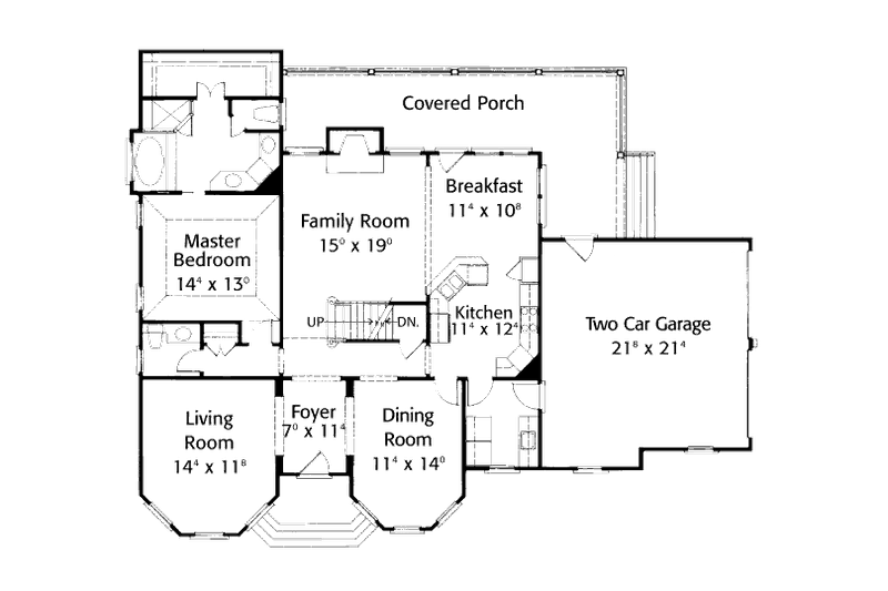 Dream House Plan - Floor Plan - Main Floor for European House Plan #429-31 - 3 bed, 3.5 bath