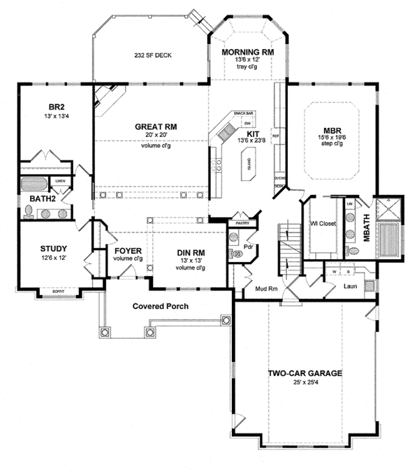 House Plan Design - Craftsman Floor Plan - Main Floor Plan #316-271