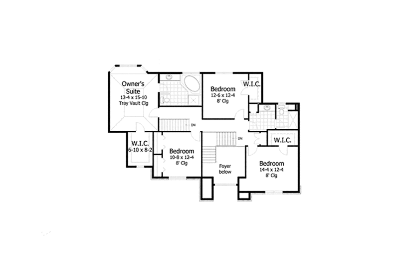 Home Plan - Floor Plan - Upper Floor for Traditional House Plan #51-1110 - 4 bed, 2.5 bath