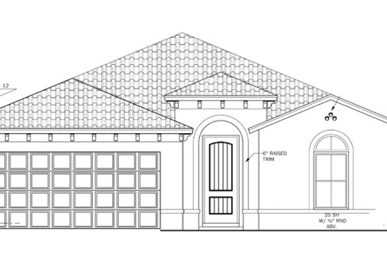 Exterior - Front Elevation 4 for Mediterranean House Plan #1058-54 - 3 bed, 2 bath