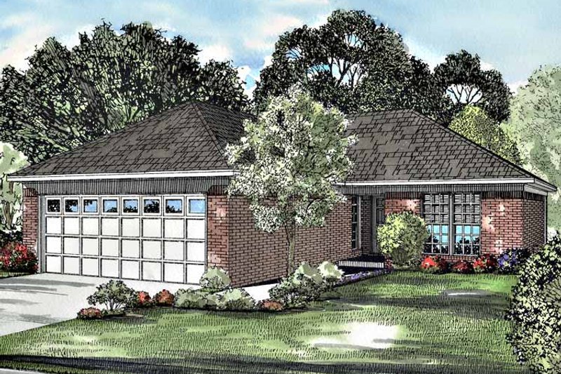 Architectural House Design - Exterior - Front Elevation 3 for Ranch House Plan #17-3053 - 2 bed, 1 bath