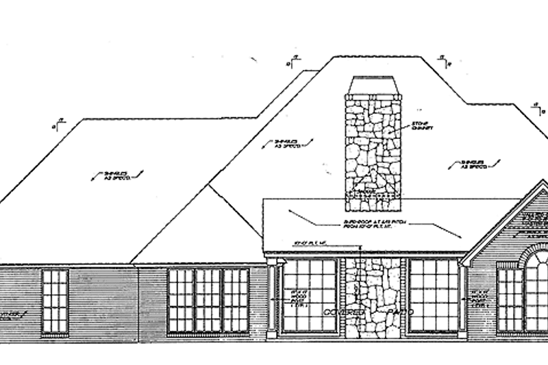 Dream House Plan - Exterior - Rear Elevation for Country House Plan #310-1180 - 4 bed, 3.5 bath