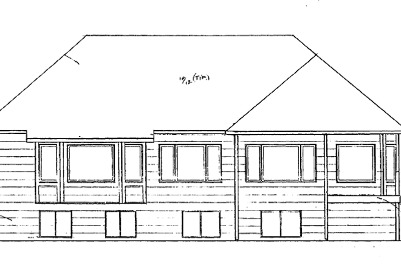 Home Plan - Exterior - Rear Elevation for Traditional House Plan #58-226 - 2 bed, 2 bath
