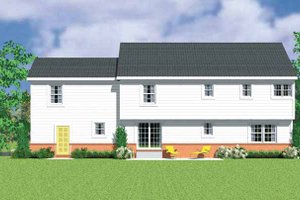 Colonial Exterior - Rear Elevation Plan #72-1112