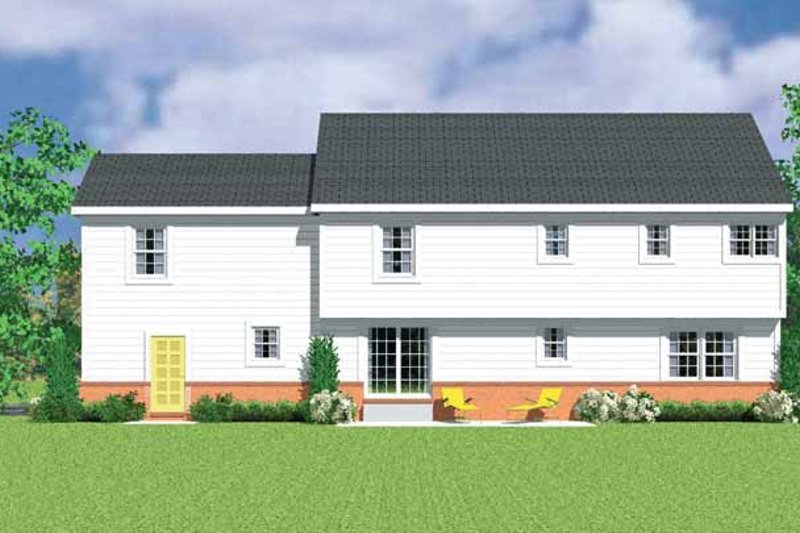 House Plan Design - Colonial Exterior - Rear Elevation Plan #72-1112