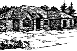 Country Exterior - Front Elevation Plan #30-292