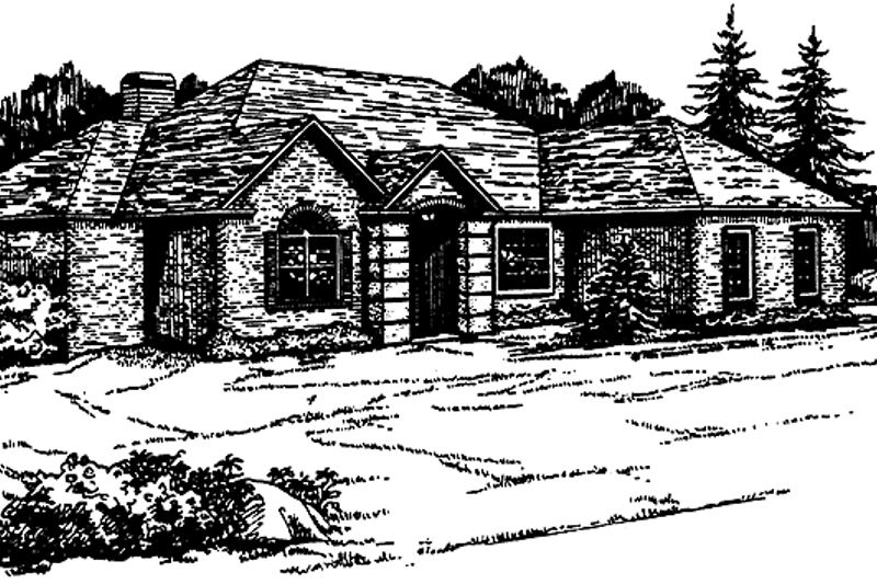Home Plan - Country Exterior - Front Elevation Plan #30-292