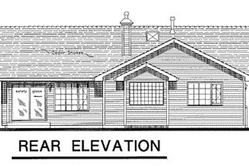 Home Plan - Exterior - Rear Elevation for Ranch House Plan #18-192 - 3 bed, 2 bath