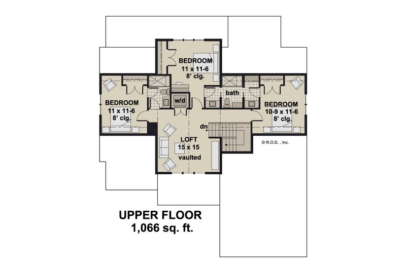 Home Plan - Floor Plan - Upper Floor for Traditional House Plan #51-1298 - 4 bed, 3.5 bath