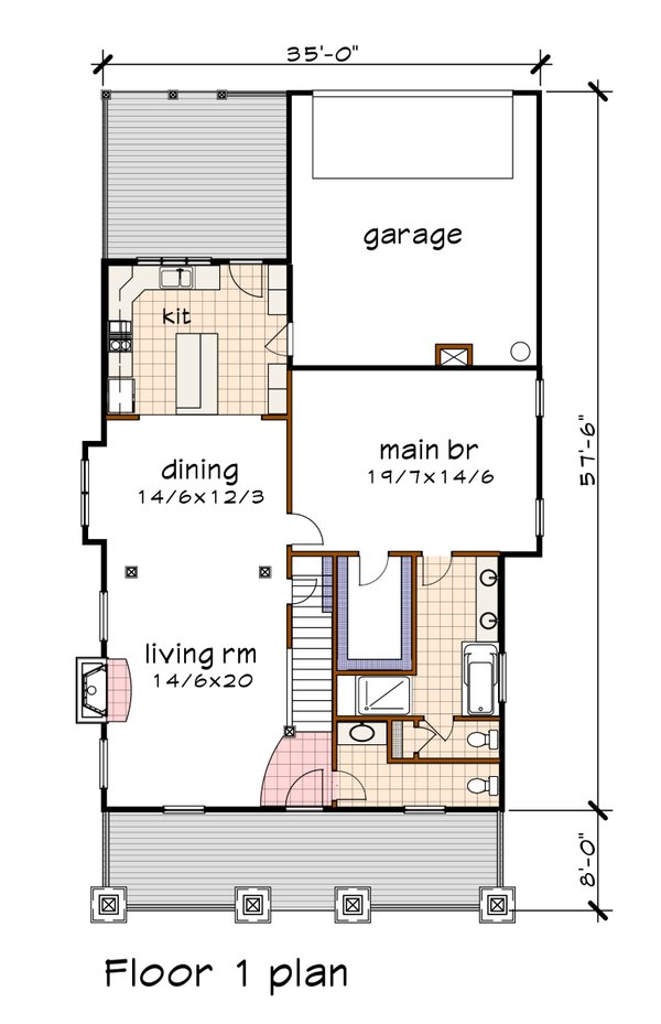 Home Plan - Craftsman Floor Plan - Main Floor Plan #79-361