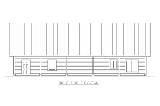 Exterior - Other Elevation 1 for Craftsman House Plan #117-1057 - 1 bed, 1 bath
