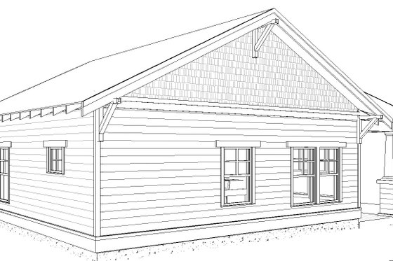 Exterior - Other Elevation 1 for Craftsman House Plan #895-150 - 2 bed, 1 bath