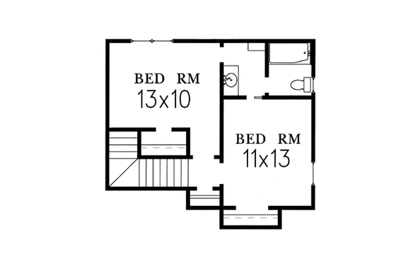 Floor Plan - Upper Floor for European House Plan #15-234 - 3 bed, 2.5 bath