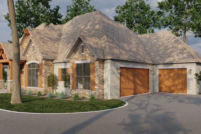 Home Plan - Exterior - Front Elevation 3 for European House Plan #923-80 - 3 bed, 2.5 bath
