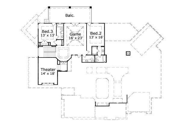 Mediterranean Floor Plan - Upper Floor Plan #411-724