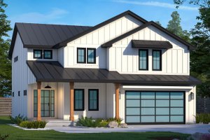 Exterior - Front Elevation Home Plan - Modern Exterior - Front Elevation Plan #20-2537