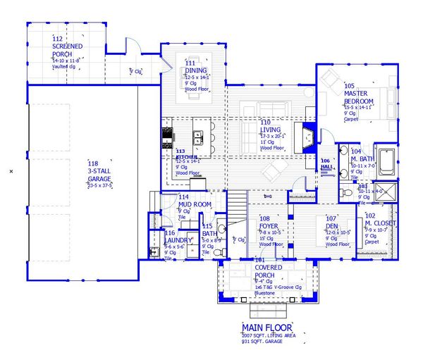 Home Plan - Cottage Floor Plan - Main Floor Plan #901-139