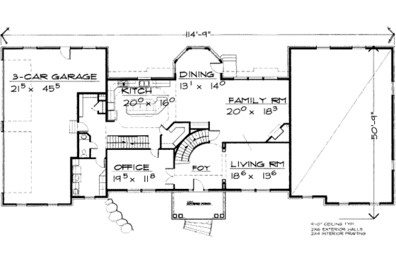 Floor Plan - Main Floor for Southern House Plan #308-160 - 5 bed, 3.5 bath