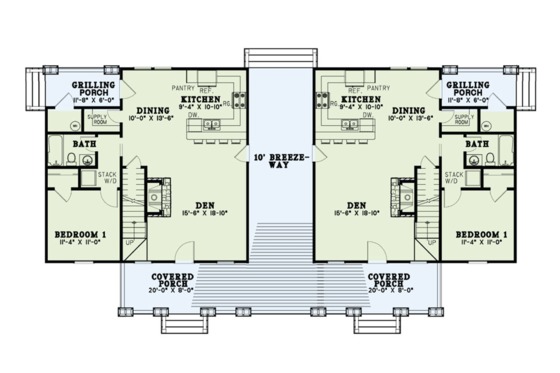 Floor Plan - Main Floor for Country House Plan #17-2563 - 6 bed, 4 bath